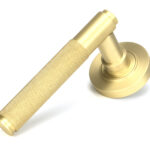 satin brass brompton lever on rose set (plain) unsprung