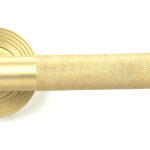 satin brass brompton lever on rose set (beehive) unsprung