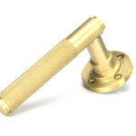 satin brass brompton lever on rose set (beehive) unsprung