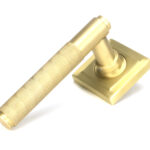 satin brass brompton lever on rose set (square) unsprung