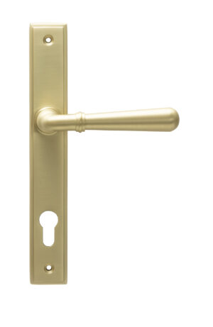 satin brass newbury slimline lever espag. lock set