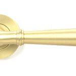 satin brass newbury lever on rose set (plain) unsprung