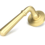 satin brass newbury lever on rose set (plain) unsprung