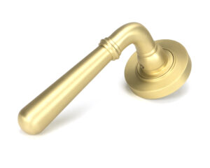 satin brass newbury lever on rose set (plain) unsprung