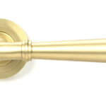 satin brass newbury lever on rose set (art deco) unsprung