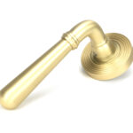 satin brass newbury lever on rose set (beehive) unsprung