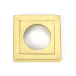 satin brass newbury lever on rose set (square) unsprung