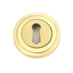 satin brass round escutcheon (art deco)