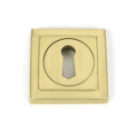satin brass round escutcheon (square)