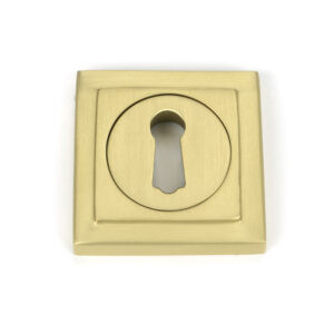 satin brass round escutcheon (square)