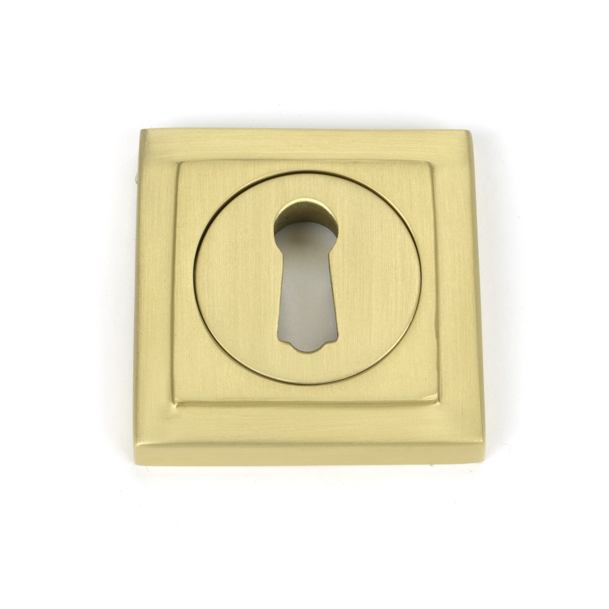 satin brass round escutcheon (square)
