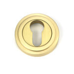 satin brass round euro escutcheon (art deco)