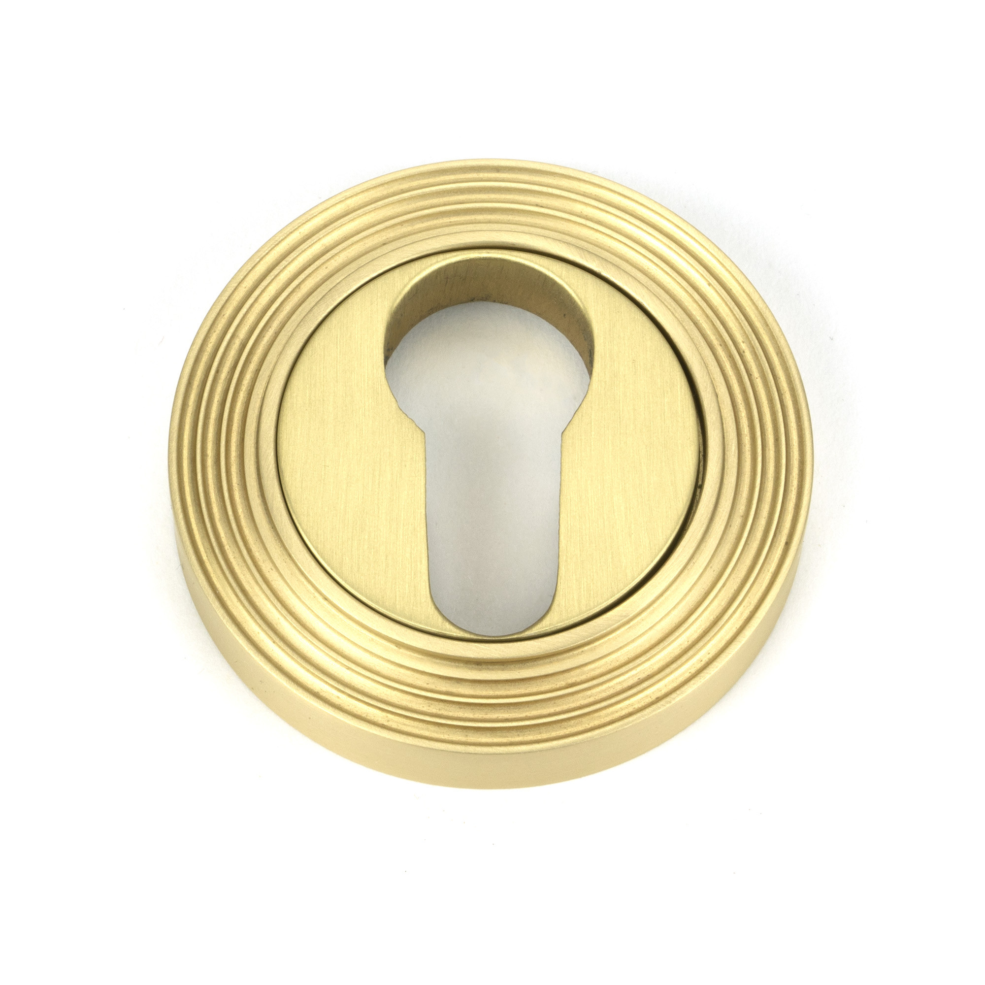 satin brass round euro escutcheon (beehive)