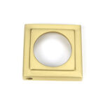 satin brass round euro escutcheon (square)