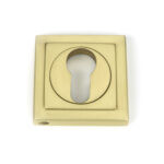 satin brass round euro escutcheon (square)