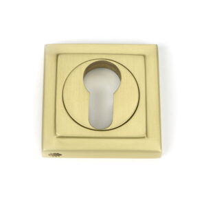 satin brass round euro escutcheon (square)