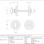 satin brass round thumbturn set (art deco)
