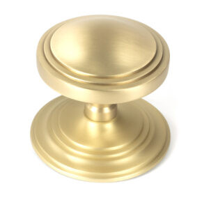 satin brass art deco centre door knob