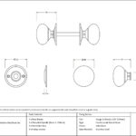 satin brass 49mm mushroom mortice/rim knob set