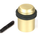 satin brass floor mounted door stop