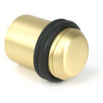 satin brass floor mounted door stop