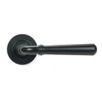 matt black newbury lever on rose set (plain) unsprung