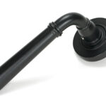 matt black newbury lever on rose set (plain) unsprung