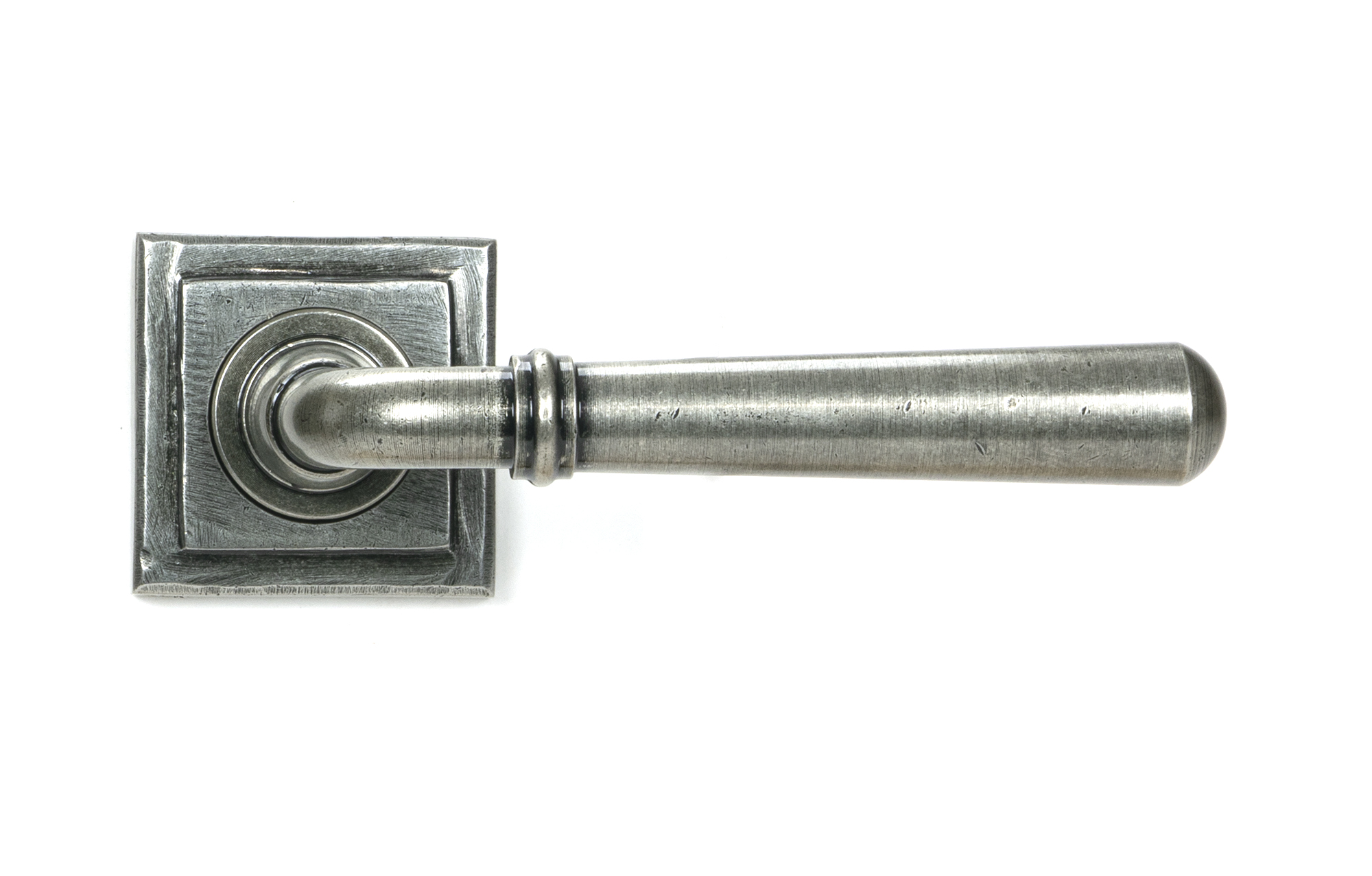 pewter newbury lever on rose set (square) unsprung