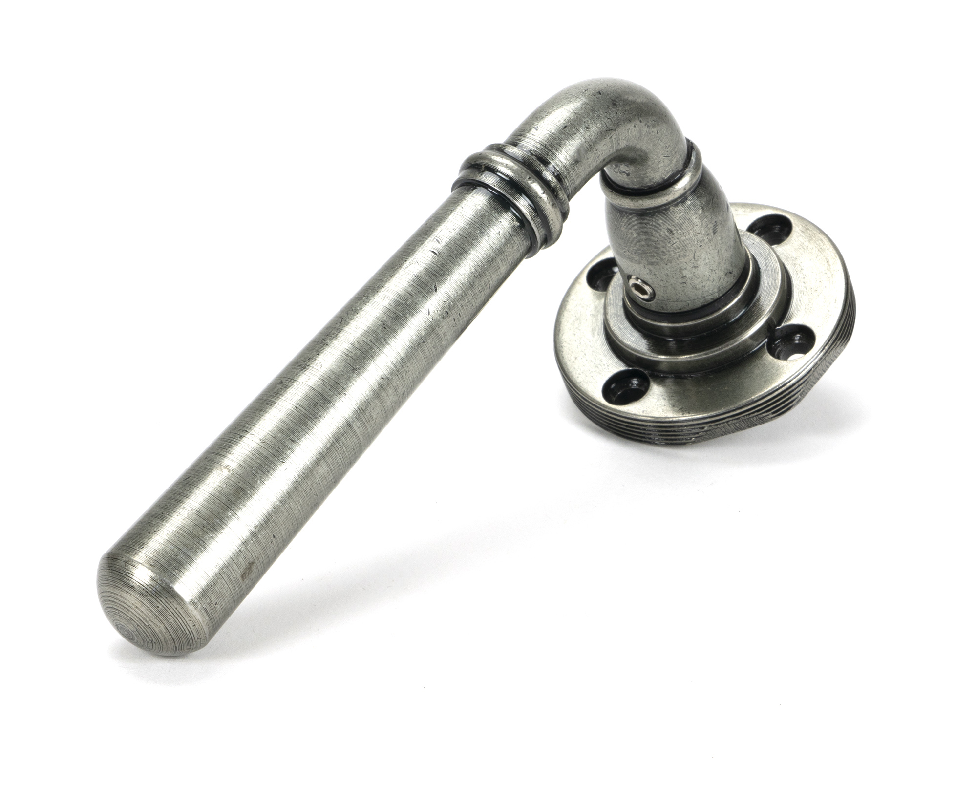 pewter newbury lever on rose set (square) unsprung