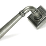 pewter newbury lever on rose set (square) unsprung