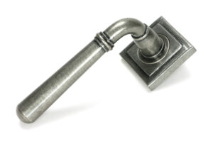 pewter newbury lever on rose set (square) unsprung