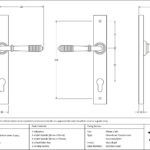 matt black reeded slimline lever espag. lock set