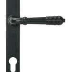 matt black reeded slimline lever espag. lock set