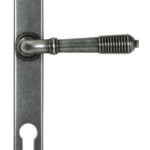 pewter reeded slimline lever espag. lock set
