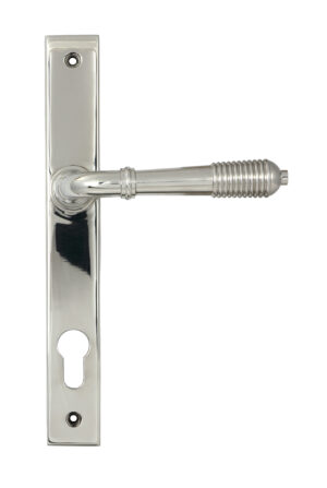 polished marine ss (316) reeded slimline lever espag. lock set