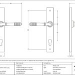 satin marine ss (316) reeded slimline lever espag. lock set