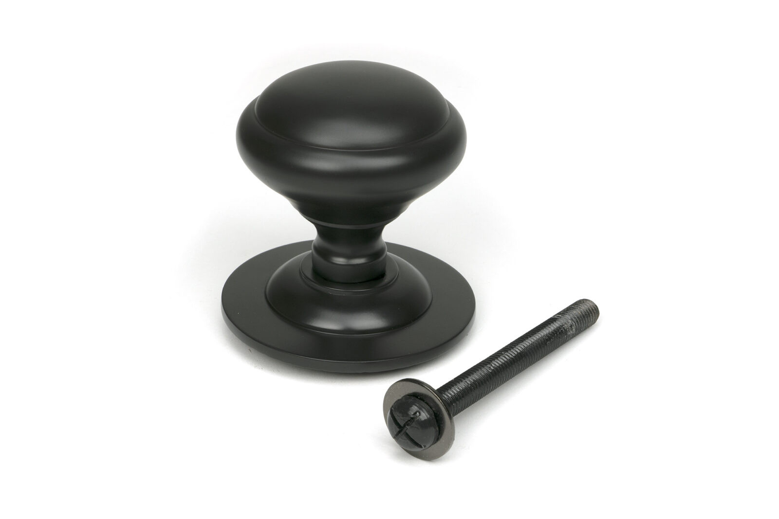 aged bronze round centre door knob