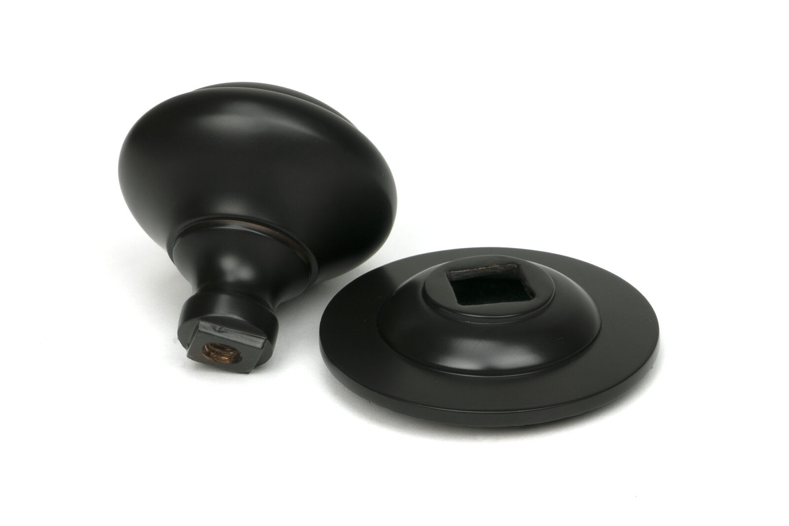 aged bronze round centre door knob