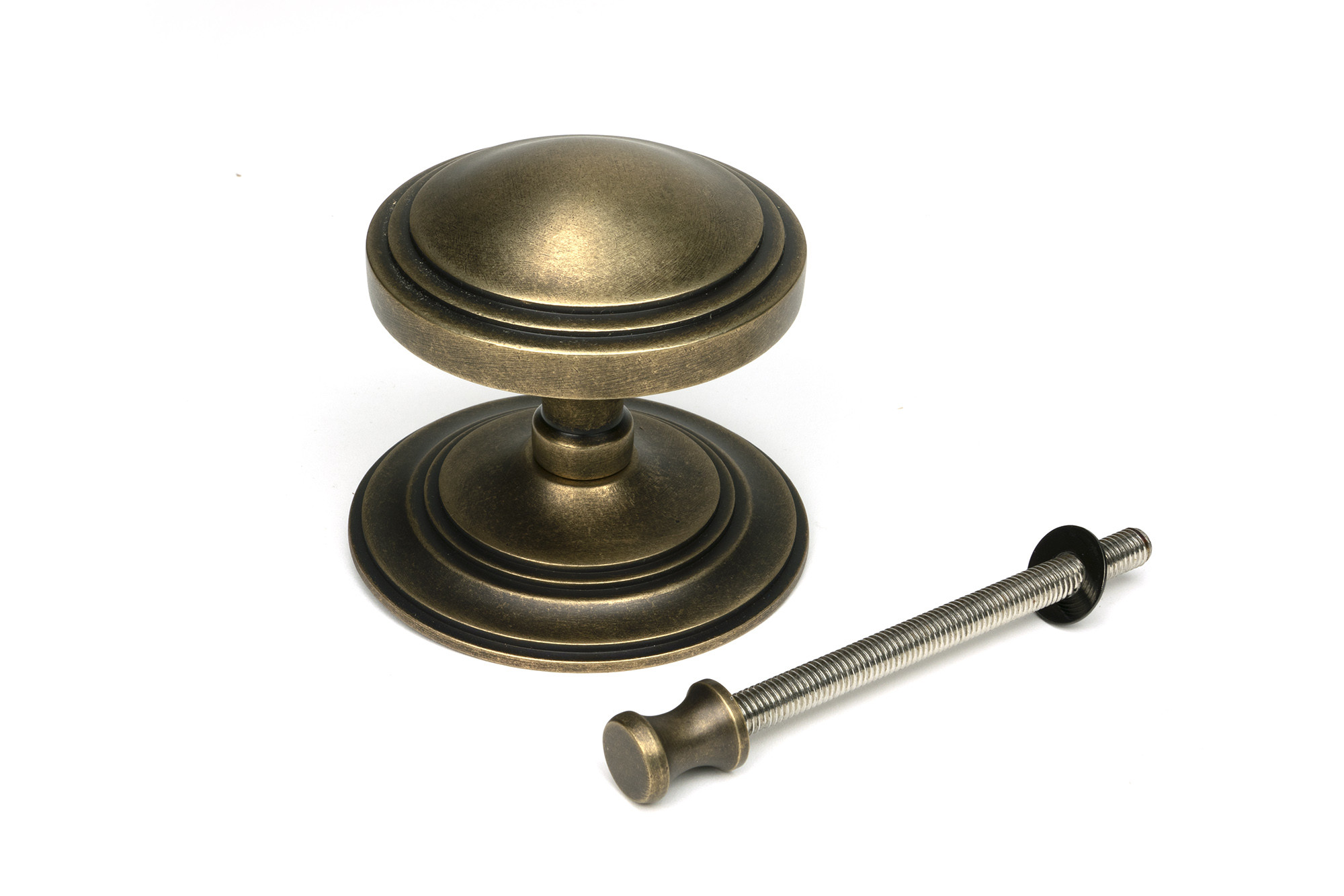 burnished brass art deco centre door knob