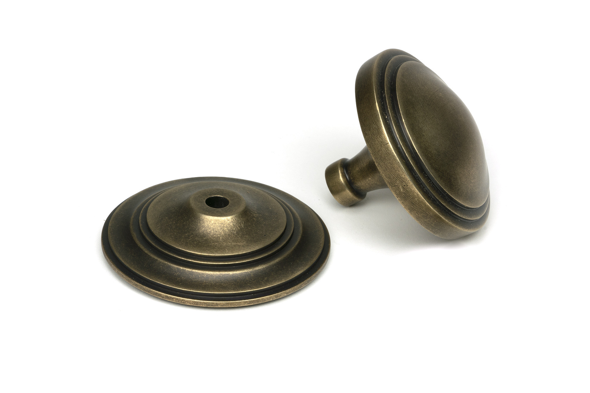 burnished brass art deco centre door knob