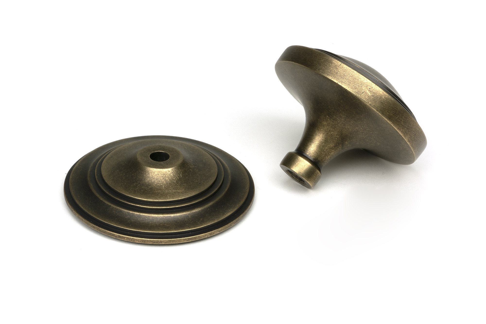 burnished brass art deco centre door knob
