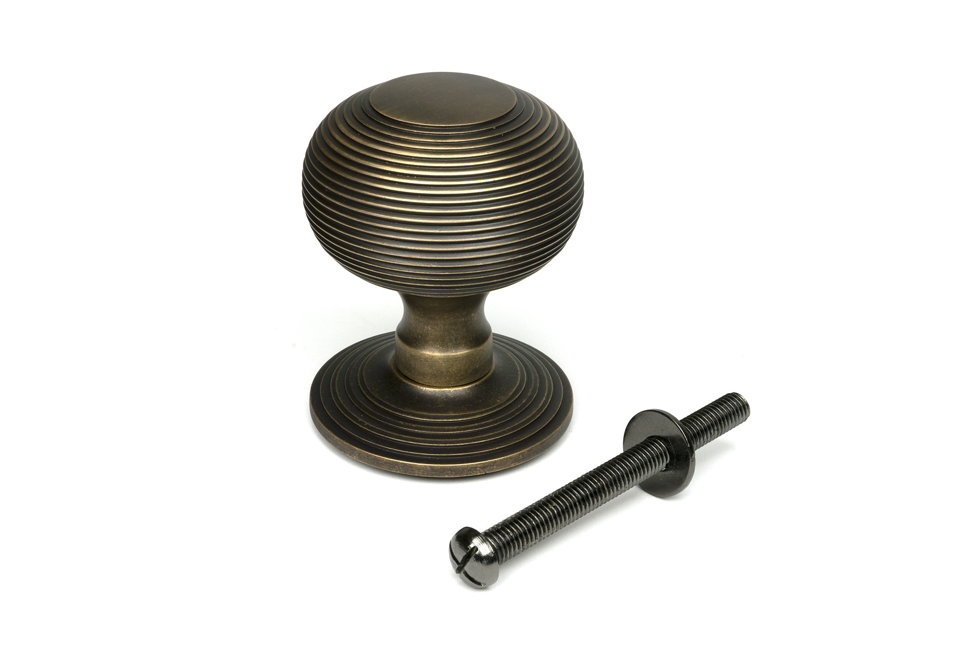 burnished brass beehive centre door knob
