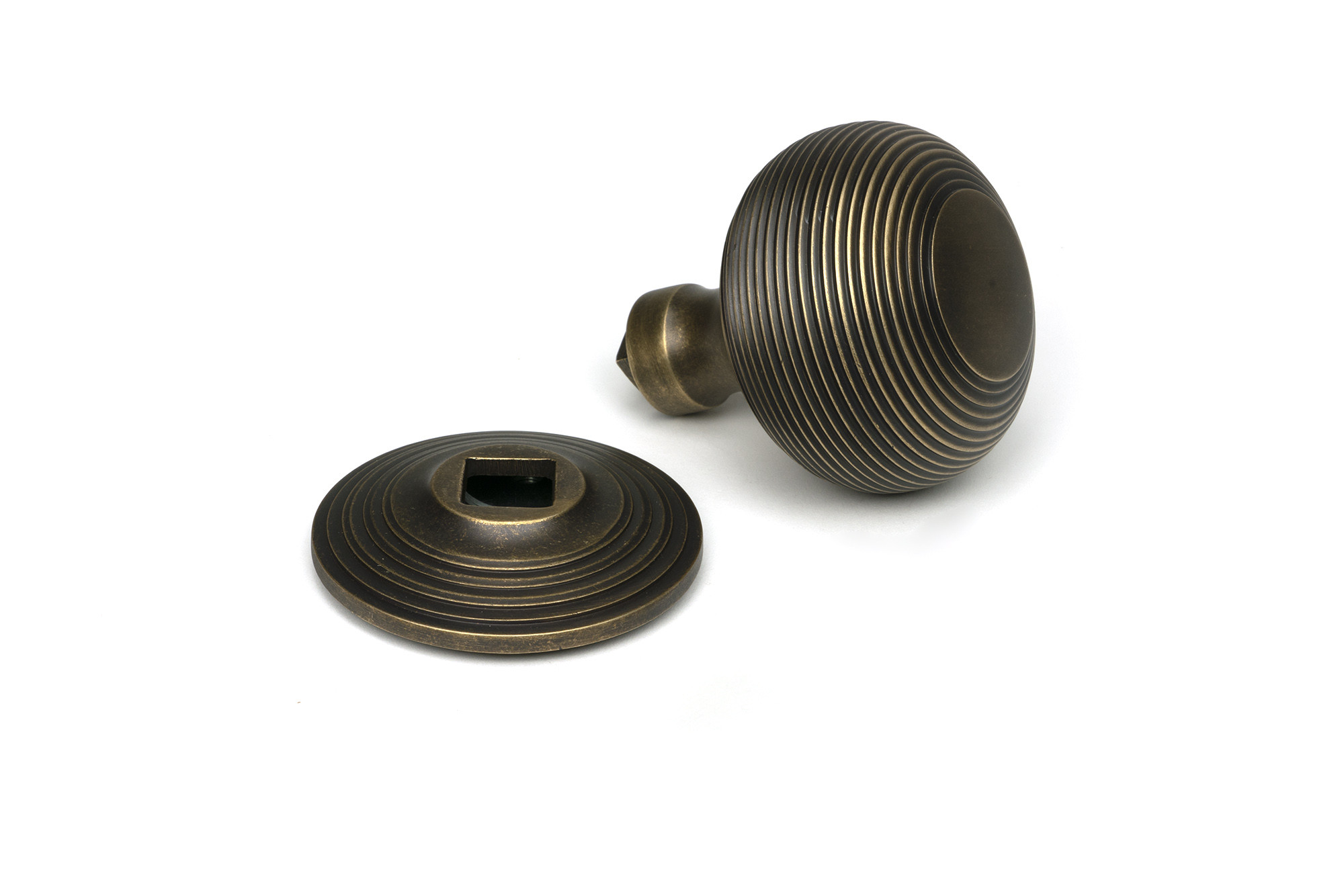 burnished brass beehive centre door knob