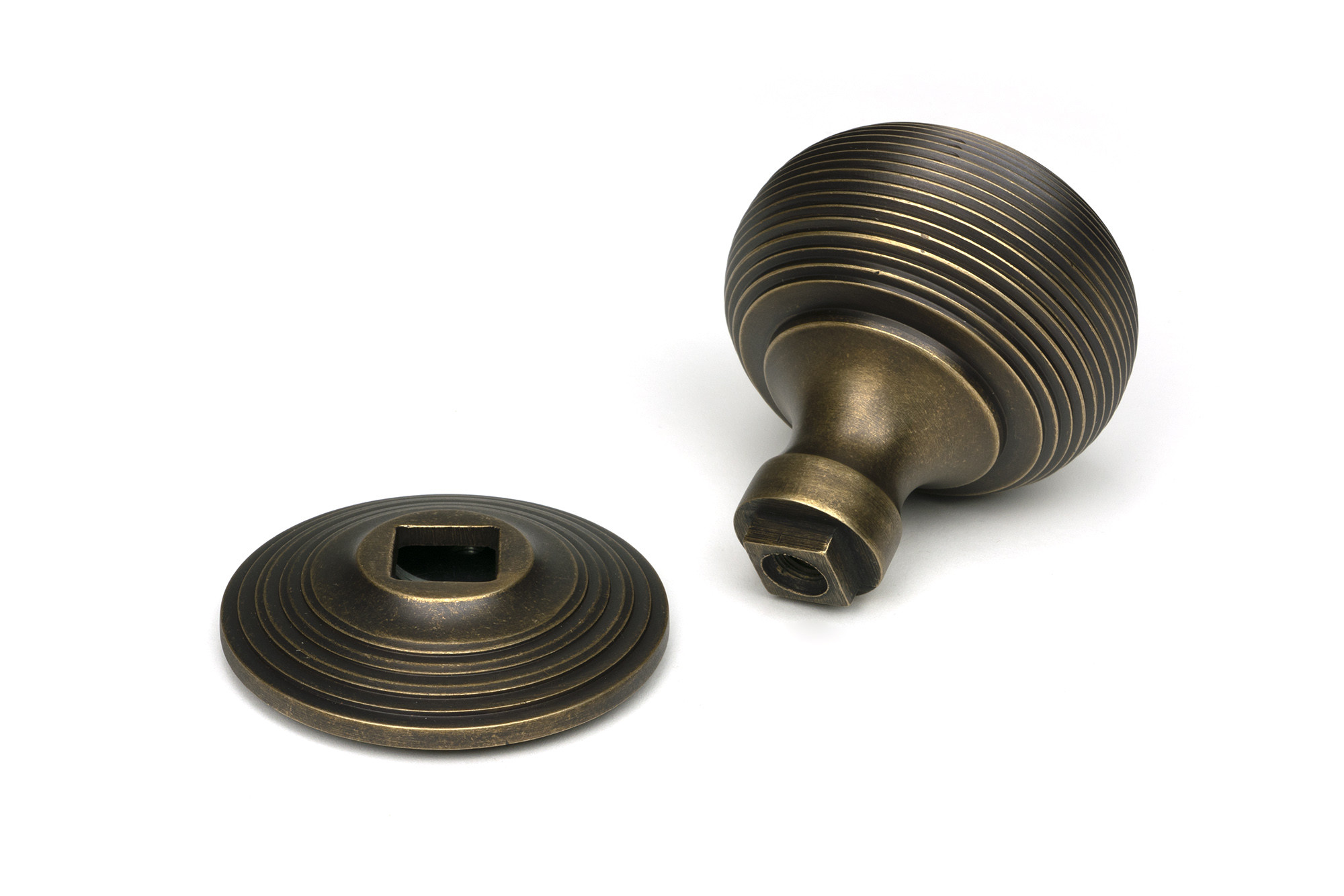 burnished brass beehive centre door knob