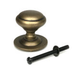 burnished brass round centre door knob