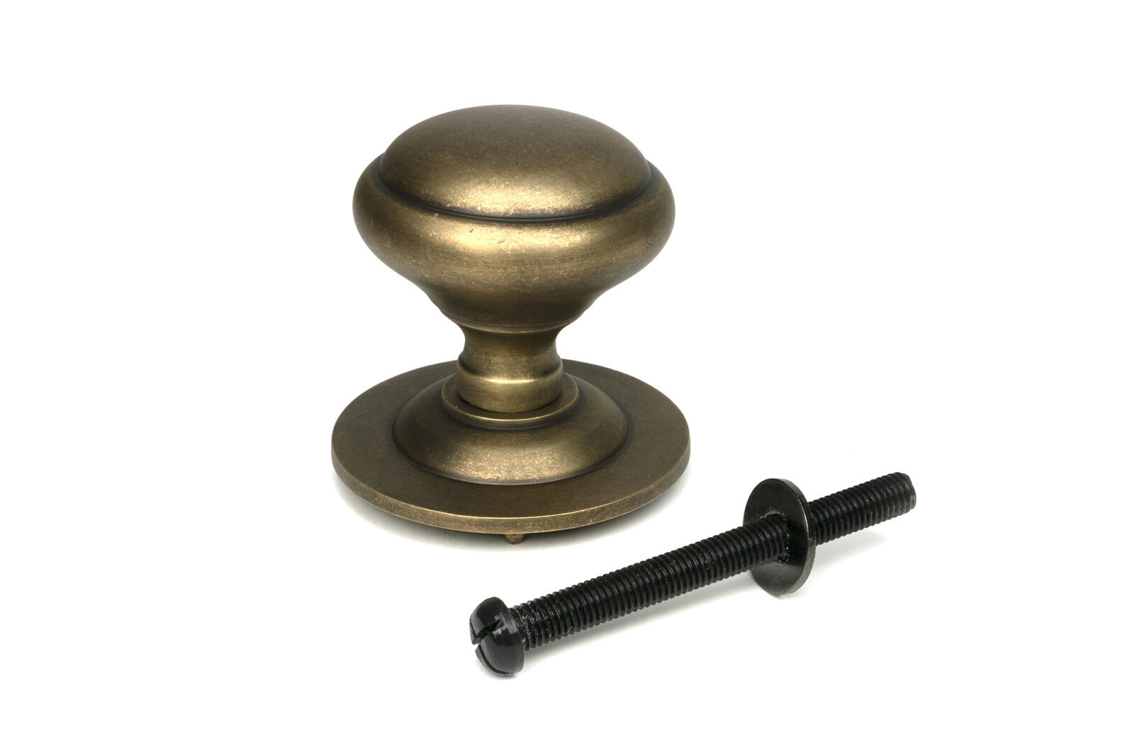 burnished brass round centre door knob