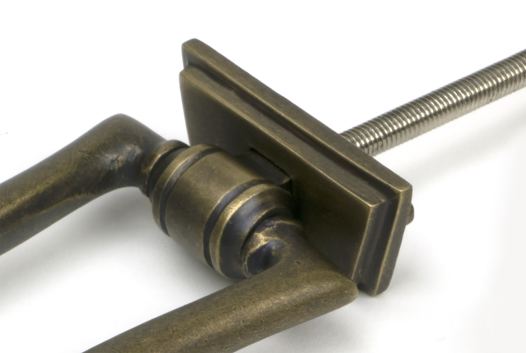 burnished brass slimline art deco door knocker