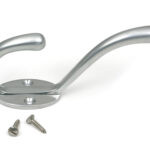 satin chrome newbury hat & coat hook