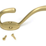 satin brass newbury hat & coat hook