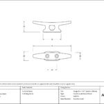 aged brass marine cleat hook